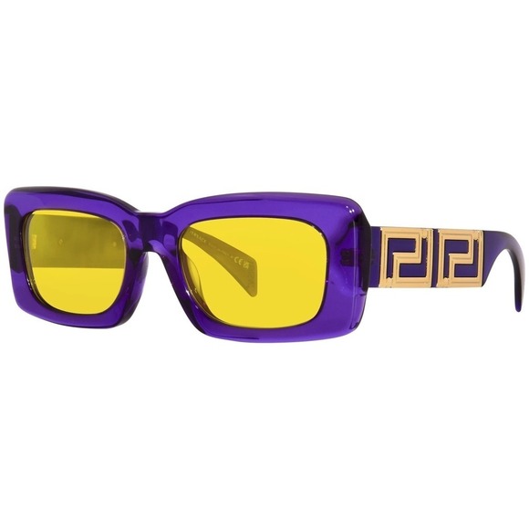 NWT Versace VE4444U Transparent Violet Rectangle 54mm Sunglasses